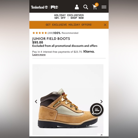 Juniors size 4 Timberland wheat nubuck - Picture 2 of 5